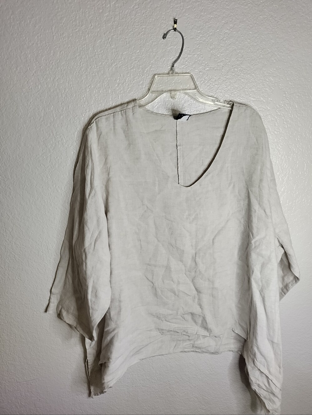 La Fixsun Linen V Neck Double Layer Top Sz Xl